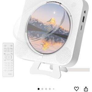 Portable White CD Player with Remote